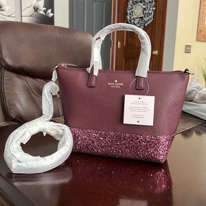 NWT Kate Spade Greta Court Ina Glitter Small Satchel
